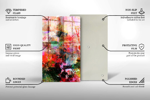 Zaščitna plošča za štedilnik Barvna abstrakcija