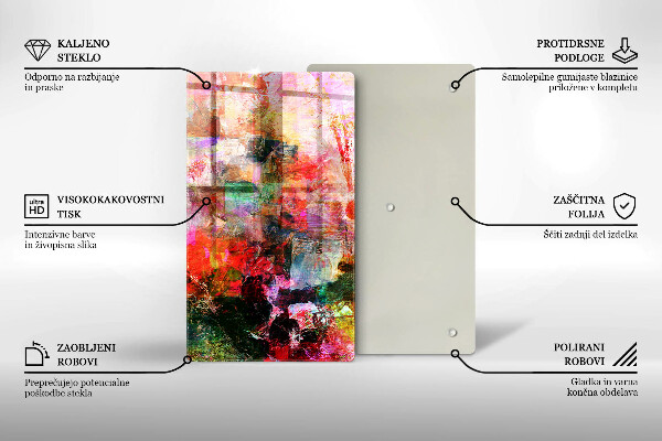 Zaščitna plošča za štedilnik Barvna abstrakcija