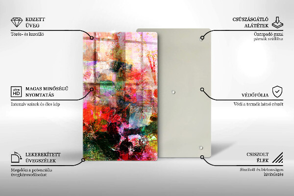 Zaščitna plošča za štedilnik Barvna abstrakcija