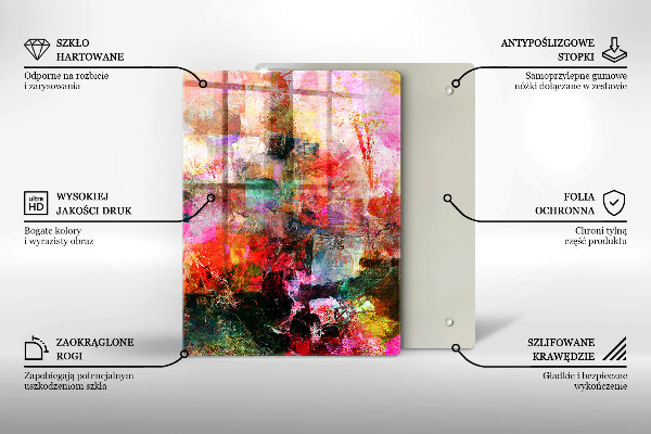 Zaščitna plošča za štedilnik Barvna abstrakcija