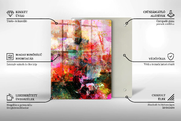 Zaščitna plošča za štedilnik Barvna abstrakcija