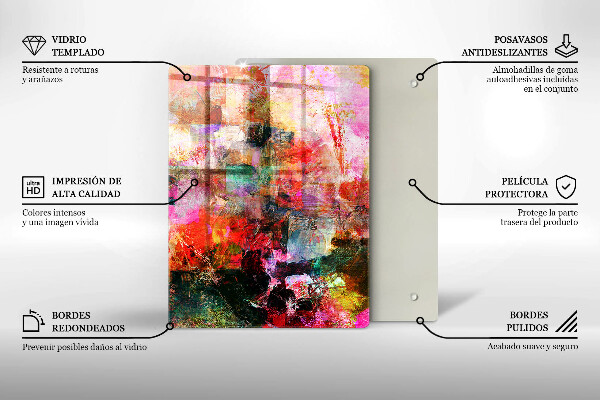 Zaščitna plošča za štedilnik Barvna abstrakcija