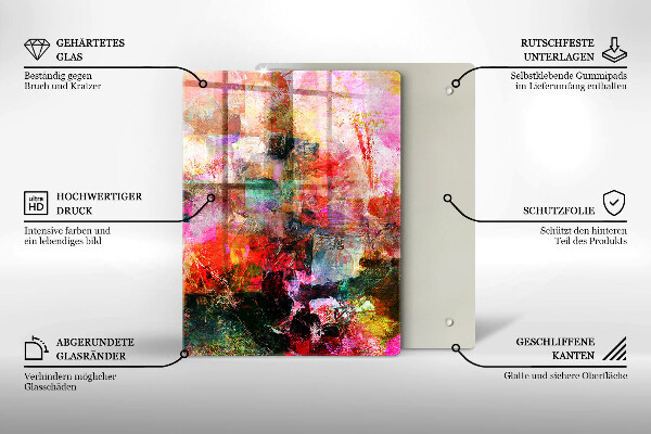 Zaščitna plošča za štedilnik Barvna abstrakcija