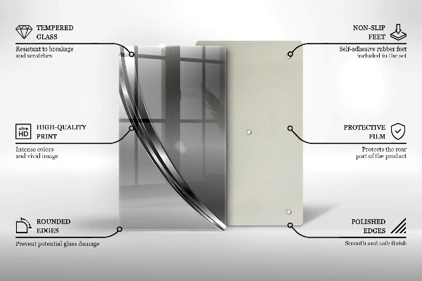 Zaščitna steklena plošča za štedilnik Kovinska abstrakcija
