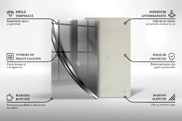Zaščitna steklena plošča za štedilnik Kovinska abstrakcija