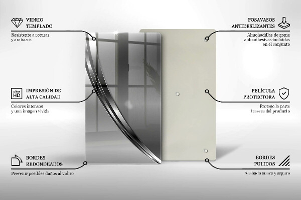 Zaščitna steklena plošča za štedilnik Kovinska abstrakcija