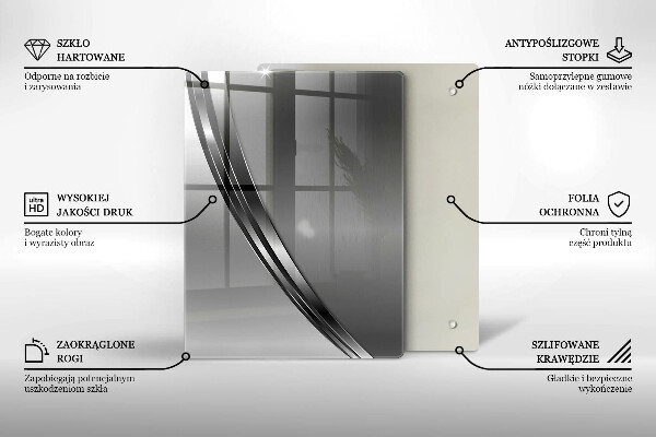Zaščitna steklena plošča za štedilnik Kovinska abstrakcija