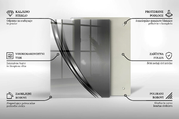 Zaščitna steklena plošča za štedilnik Kovinska abstrakcija