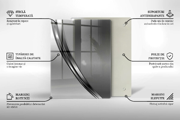 Zaščitna steklena plošča za štedilnik Kovinska abstrakcija