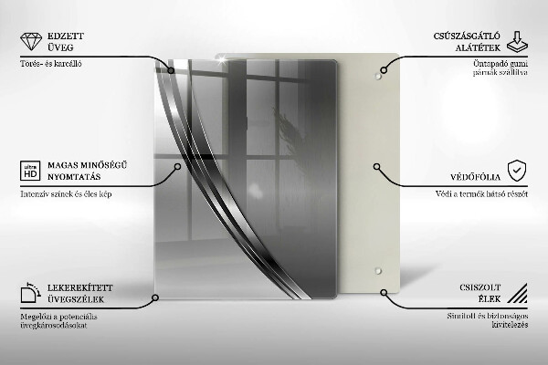 Zaščitna steklena plošča za štedilnik Kovinska abstrakcija