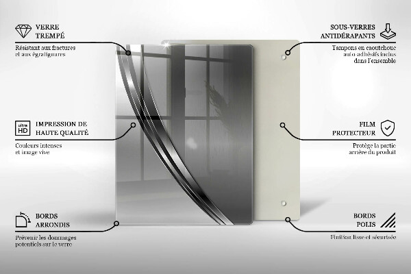 Zaščitna steklena plošča za štedilnik Kovinska abstrakcija
