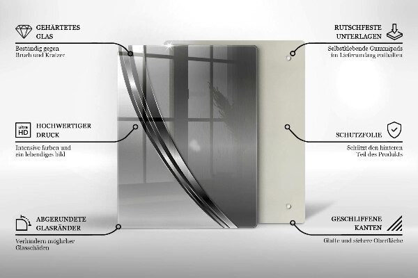 Zaščitna steklena plošča za štedilnik Kovinska abstrakcija