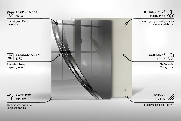 Zaščitna steklena plošča za štedilnik Kovinska abstrakcija