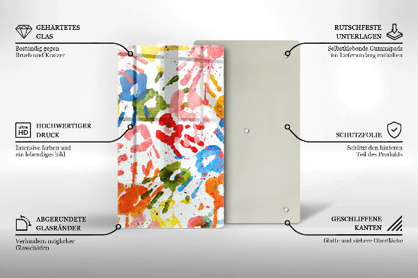 Zaščitna steklena plošča za štedilnik Sledi otroških rok