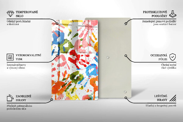 Zaščitna steklena plošča za štedilnik Sledi otroških rok