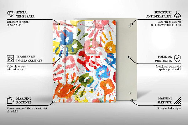 Zaščitna steklena plošča za štedilnik Sledi otroških rok