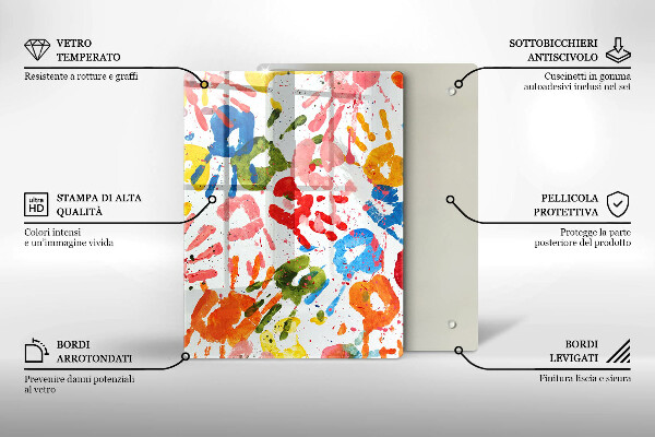 Zaščitna steklena plošča za štedilnik Sledi otroških rok