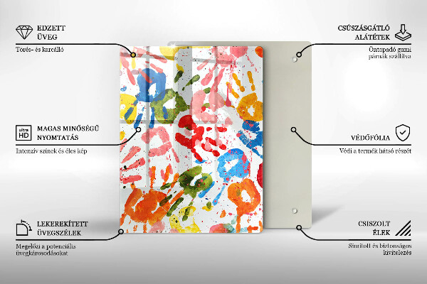 Zaščitna steklena plošča za štedilnik Sledi otroških rok