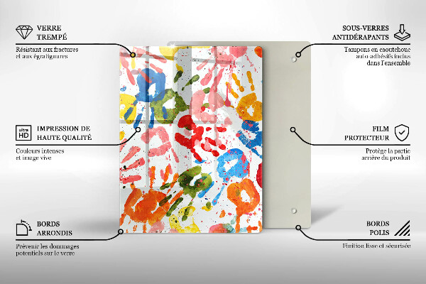 Zaščitna steklena plošča za štedilnik Sledi otroških rok