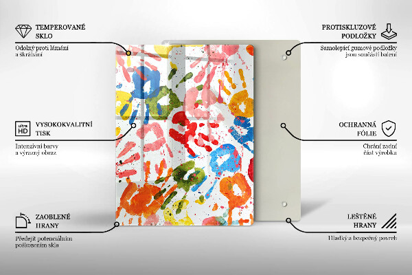 Zaščitna steklena plošča za štedilnik Sledi otroških rok