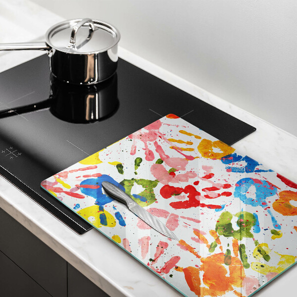 Zaščitna steklena plošča za štedilnik Sledi otroških rok