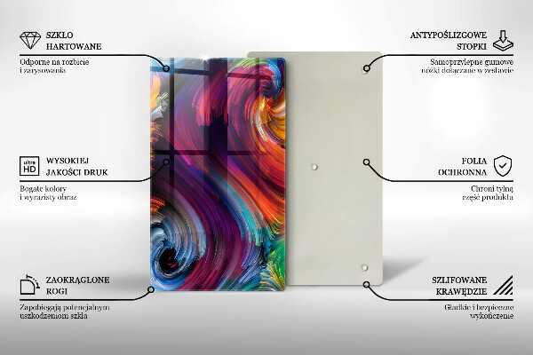 Zaščitna steklena plošča za štedilnik Barvni poudarki