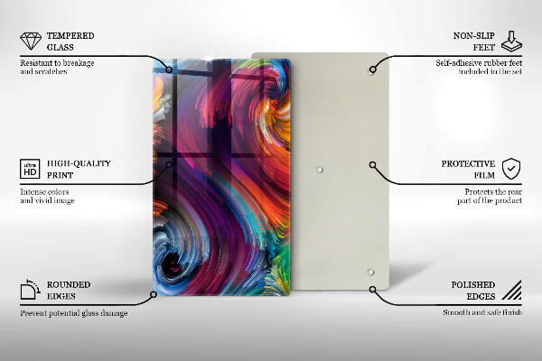 Zaščitna steklena plošča za štedilnik Barvni poudarki