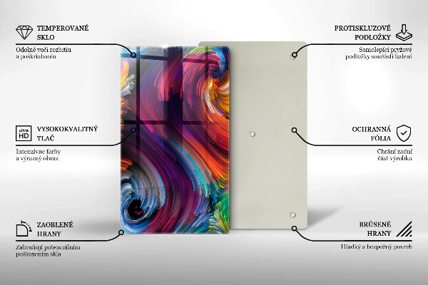 Zaščitna steklena plošča za štedilnik Barvni poudarki