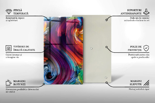 Zaščitna steklena plošča za štedilnik Barvni poudarki