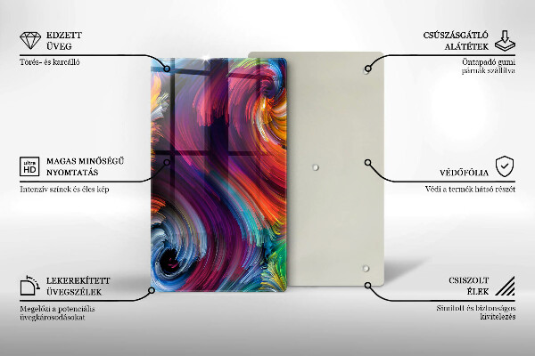 Zaščitna steklena plošča za štedilnik Barvni poudarki