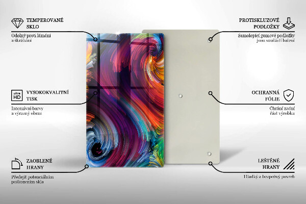 Zaščitna steklena plošča za štedilnik Barvni poudarki