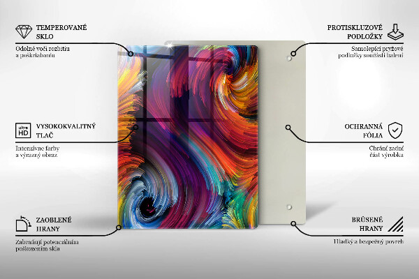 Zaščitna steklena plošča za štedilnik Barvni poudarki