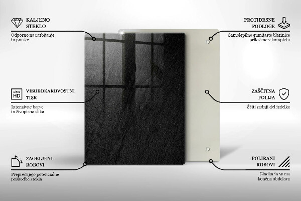 Zaščitna steklena plošča za štedilnik tekstura kamna