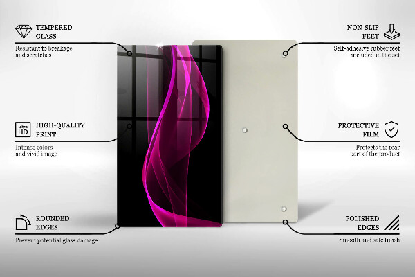 Zaščitna steklena plošča za štedilnik Rožnata abstrakcija