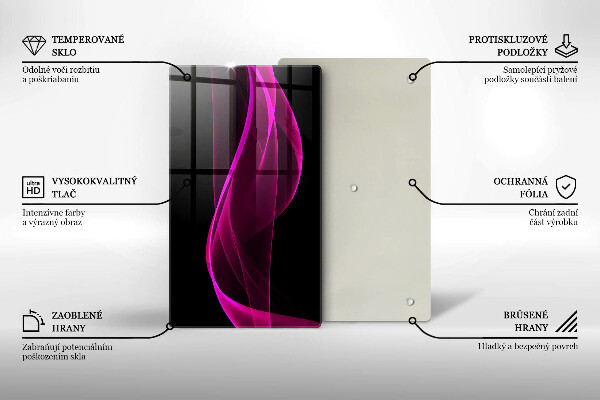 Zaščitna steklena plošča za štedilnik Rožnata abstrakcija