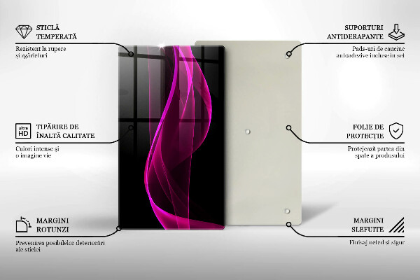 Zaščitna steklena plošča za štedilnik Rožnata abstrakcija