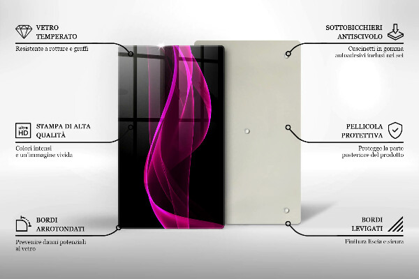 Zaščitna steklena plošča za štedilnik Rožnata abstrakcija