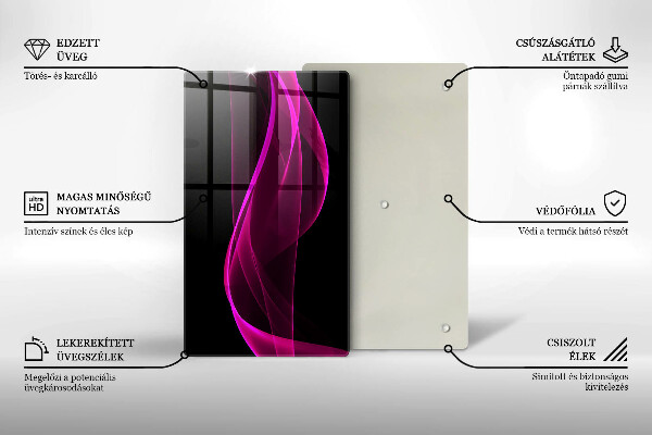 Zaščitna steklena plošča za štedilnik Rožnata abstrakcija