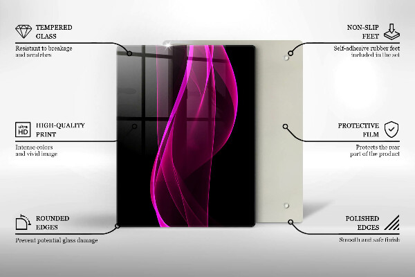 Zaščitna steklena plošča za štedilnik Rožnata abstrakcija