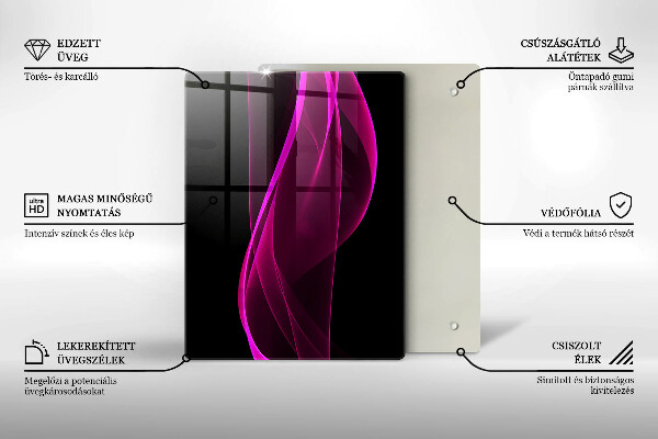 Zaščitna steklena plošča za štedilnik Rožnata abstrakcija