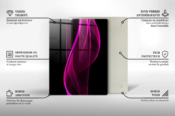 Zaščitna steklena plošča za štedilnik Rožnata abstrakcija