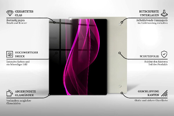 Zaščitna steklena plošča za štedilnik Rožnata abstrakcija