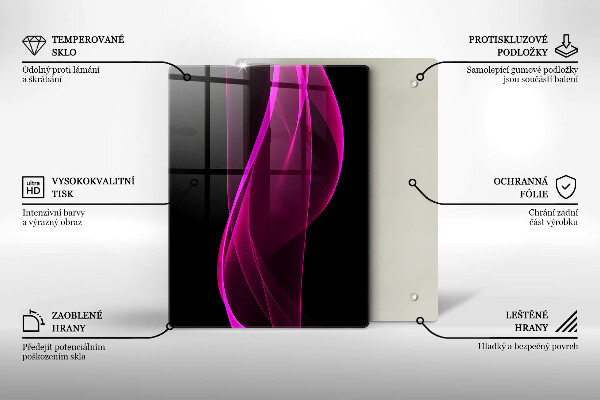 Zaščitna steklena plošča za štedilnik Rožnata abstrakcija