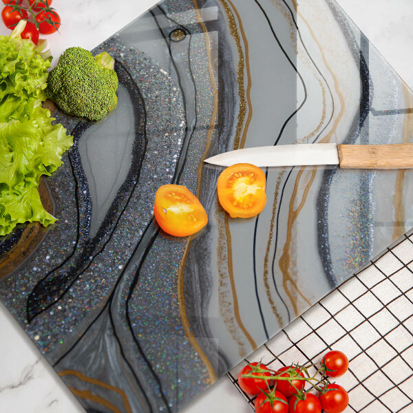 Zaščitna steklena plošča za štedilnik kamen z zlatom