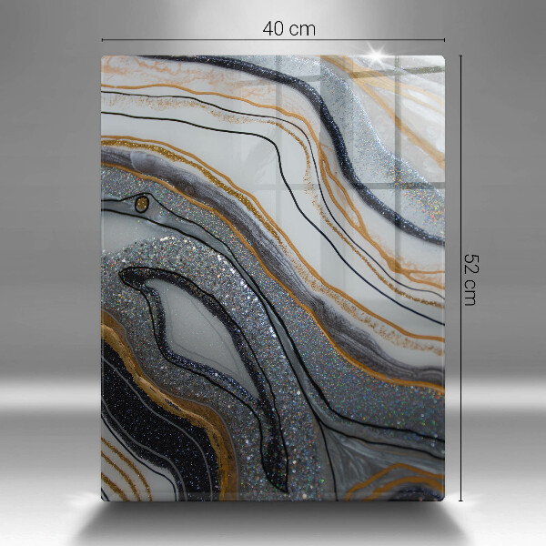 Zaščitna steklena plošča za štedilnik kamen z zlatom