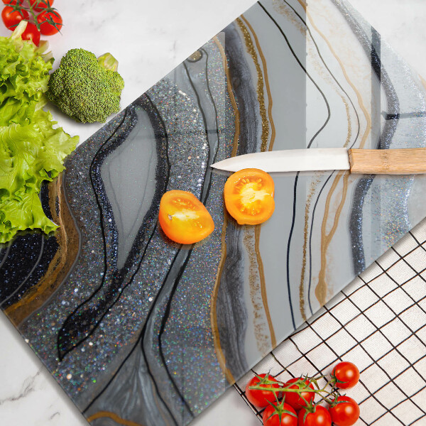 Zaščitna steklena plošča za štedilnik kamen z zlatom