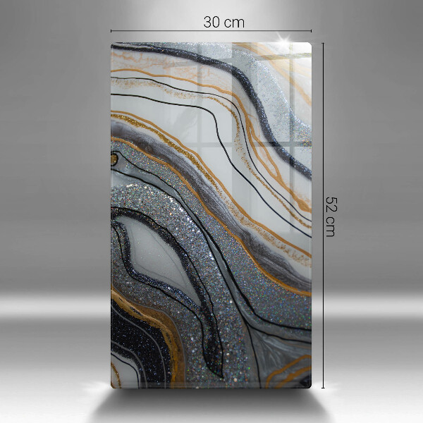 Zaščitna steklena plošča za štedilnik kamen z zlatom