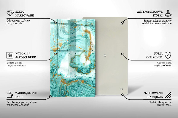 Zaščitna steklena plošča za štedilnik Modra abstrakcija