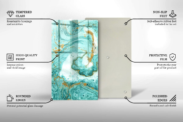 Zaščitna steklena plošča za štedilnik Modra abstrakcija