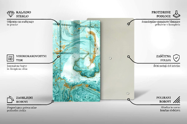 Zaščitna steklena plošča za štedilnik Modra abstrakcija